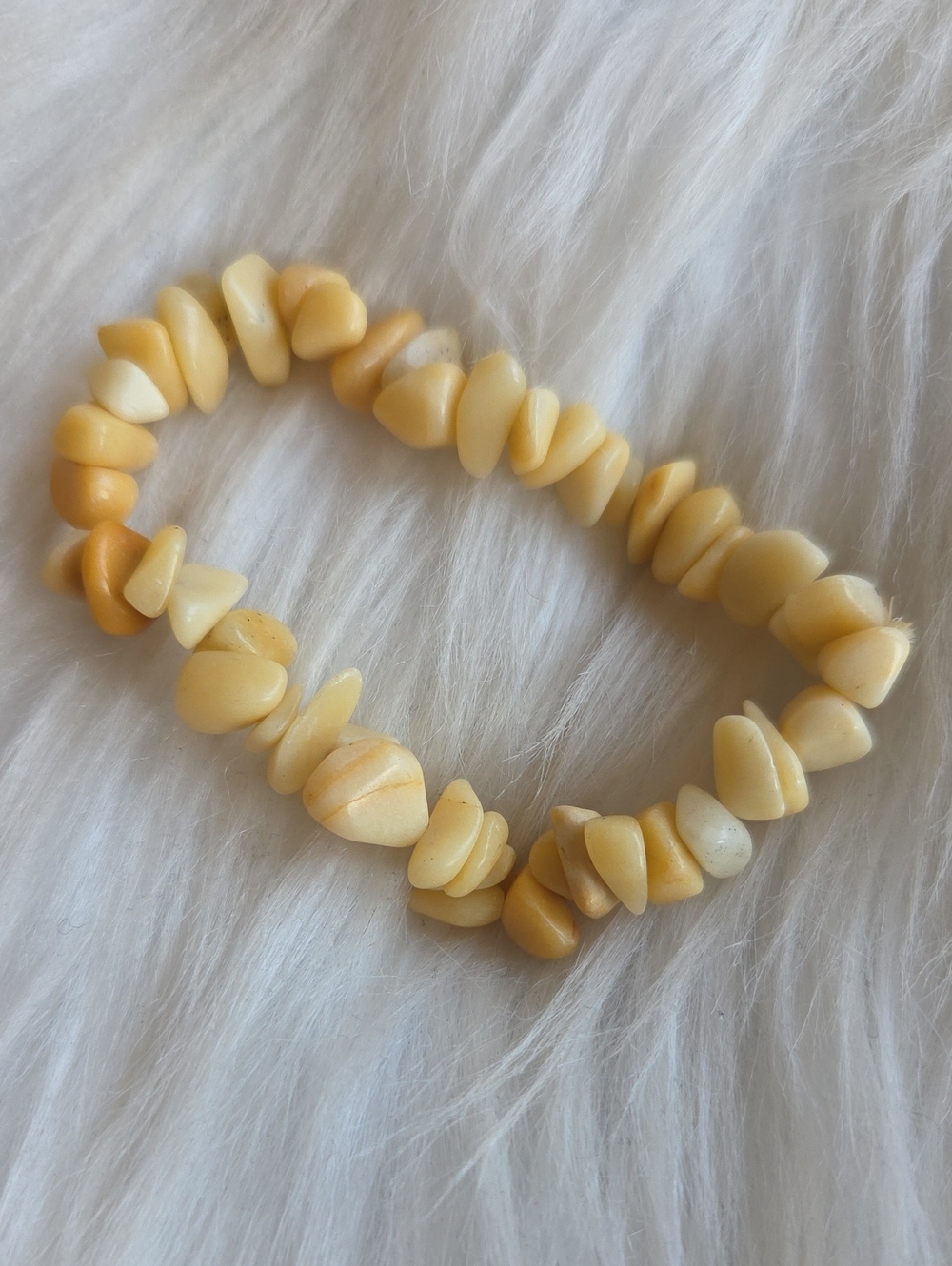 Yellow Jade Gemstone Stretchy Bracelet
